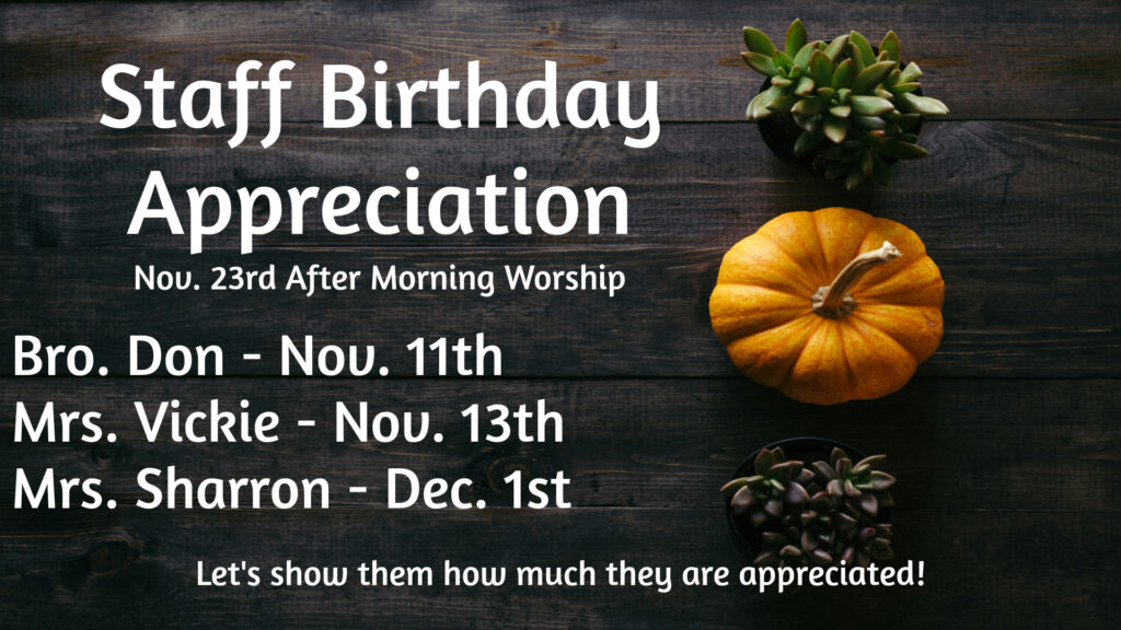 Staff Birthday Appreciation
